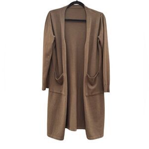 Women's Dark Olive Green Cardigan W/ Metal Hardware Side Slits - Size Small